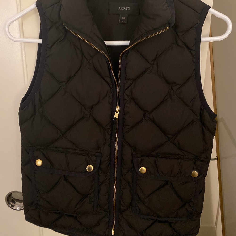J Crew Black Puffer vest XXS